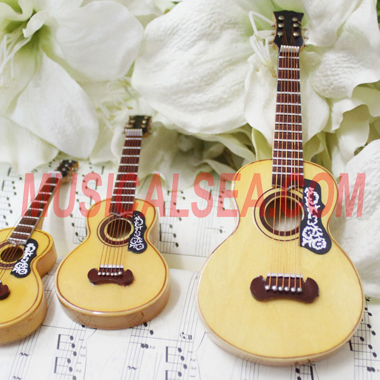 Wooden miniature guitar